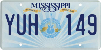 MS license plate YUH149