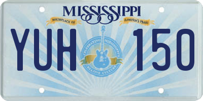 MS license plate YUH150