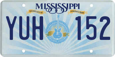 MS license plate YUH152