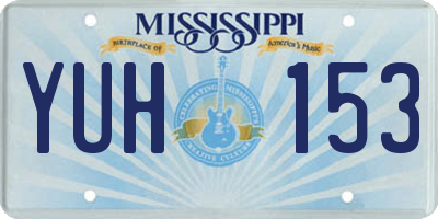 MS license plate YUH153
