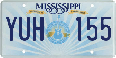 MS license plate YUH155