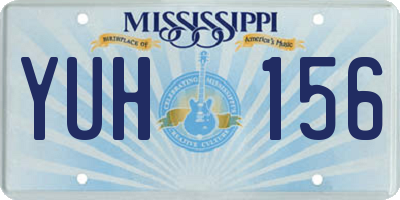 MS license plate YUH156