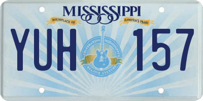 MS license plate YUH157
