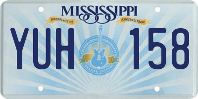MS license plate YUH158
