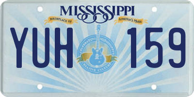 MS license plate YUH159
