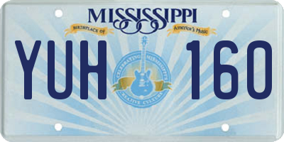 MS license plate YUH160