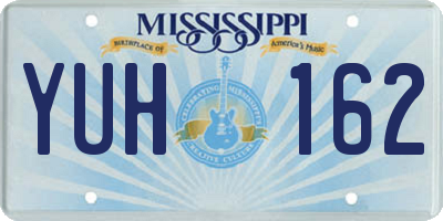 MS license plate YUH162