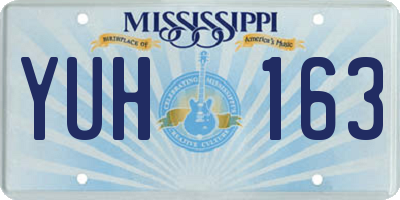 MS license plate YUH163