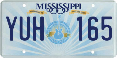 MS license plate YUH165
