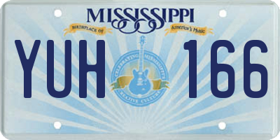 MS license plate YUH166