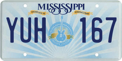 MS license plate YUH167