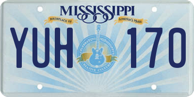 MS license plate YUH170