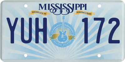 MS license plate YUH172