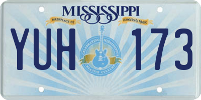 MS license plate YUH173