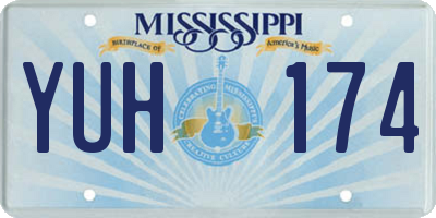 MS license plate YUH174