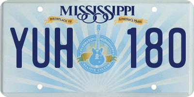 MS license plate YUH180