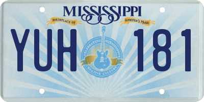 MS license plate YUH181