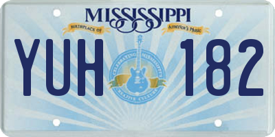 MS license plate YUH182