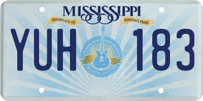 MS license plate YUH183
