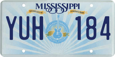 MS license plate YUH184