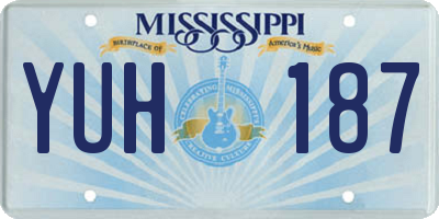 MS license plate YUH187