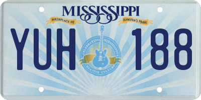 MS license plate YUH188