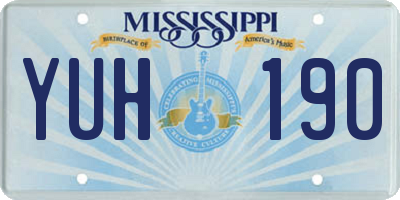 MS license plate YUH190