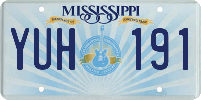 MS license plate YUH191