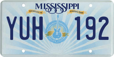 MS license plate YUH192