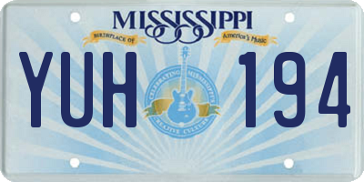 MS license plate YUH194