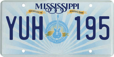 MS license plate YUH195