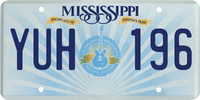 MS license plate YUH196