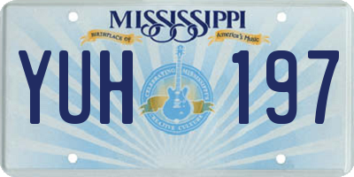 MS license plate YUH197