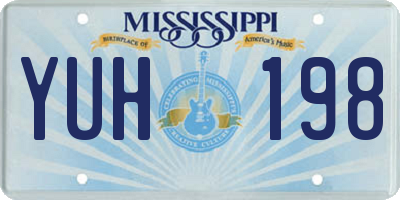 MS license plate YUH198
