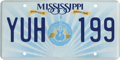 MS license plate YUH199
