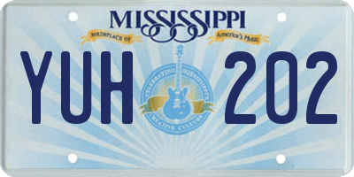 MS license plate YUH202
