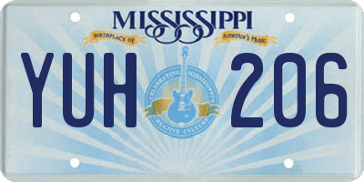 MS license plate YUH206