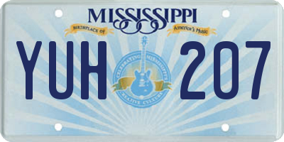 MS license plate YUH207