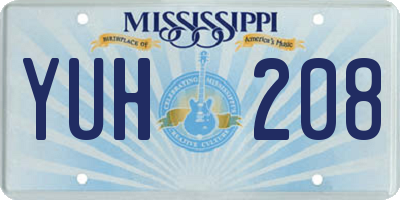 MS license plate YUH208