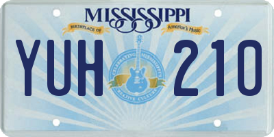 MS license plate YUH210