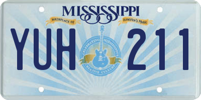 MS license plate YUH211