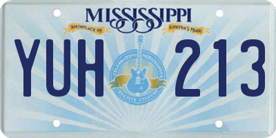 MS license plate YUH213