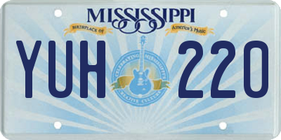 MS license plate YUH220