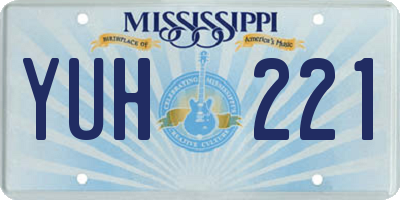MS license plate YUH221