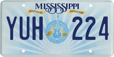 MS license plate YUH224