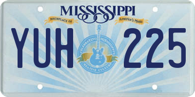 MS license plate YUH225
