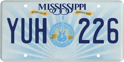 MS license plate YUH226