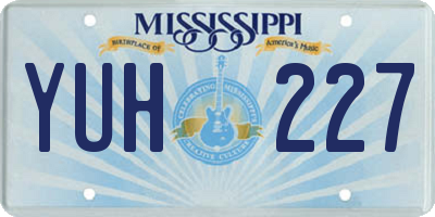MS license plate YUH227