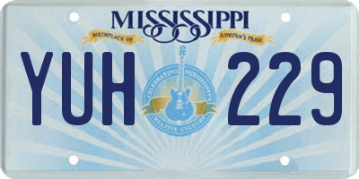 MS license plate YUH229