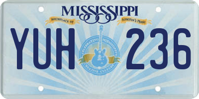 MS license plate YUH236
